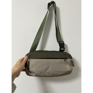 tomtoc explorer T21 EDC Sling Crossbody Bag Green Tan Nylon Pack unisex